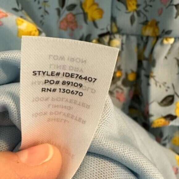 NWT Lulu’s | Feeling Butterflies Light Blue Floral Tiered Mini Dress Size Large - Picture 15 of 15